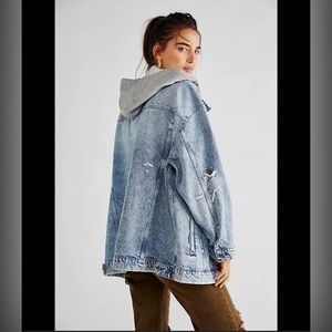 Free People Flawless Hooded Denim Jacket